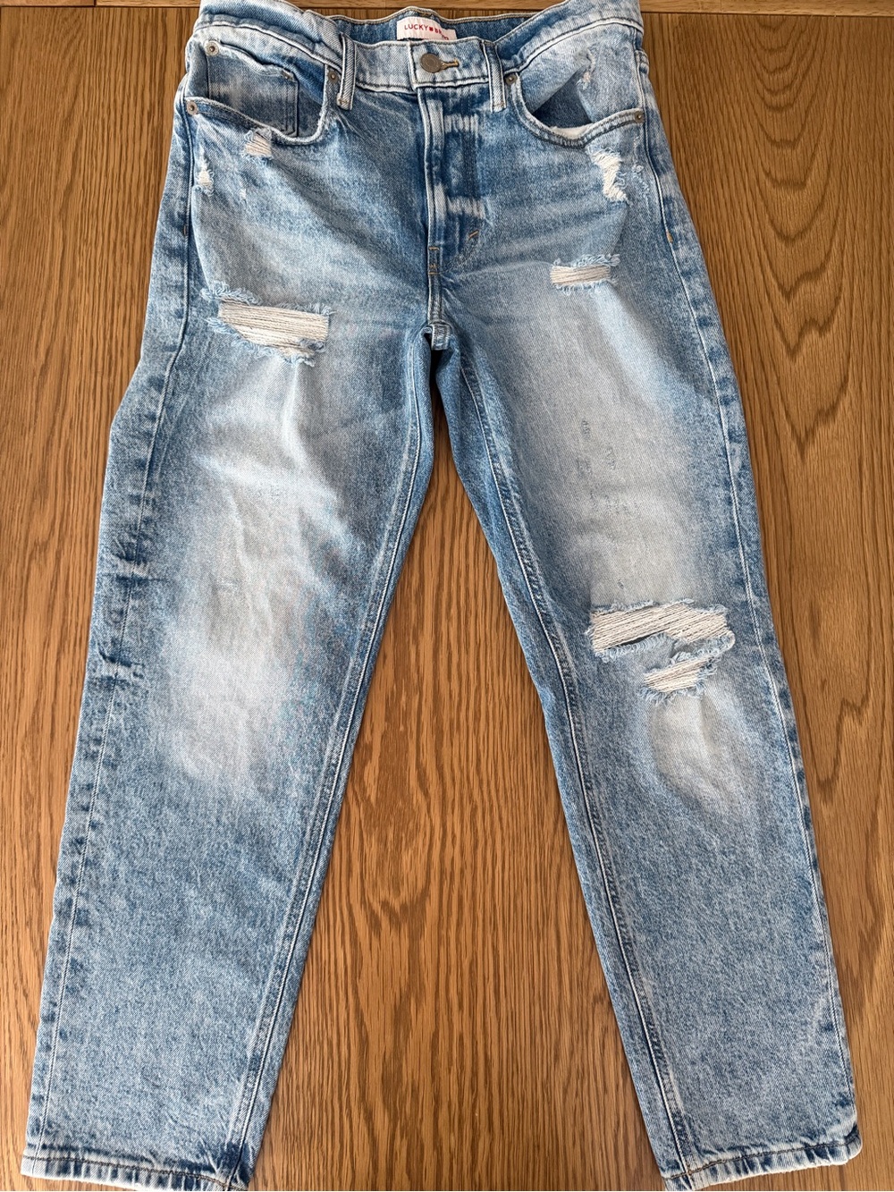 Lucky Brand Light Blue Distressed Slim Straight Jeans